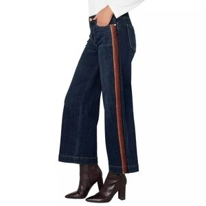 Liverpool Los Angeles Velvet Trim Wide Leg Jeans NWT